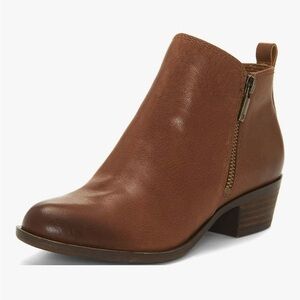 Lucky brand Women's Brown Leather Ankle Boot with Side Zip